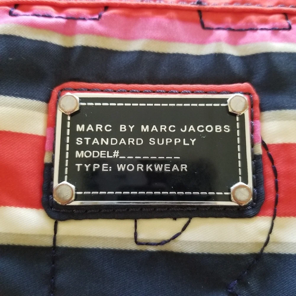 Marc by Marc Jacobs Striped Laptop Bag in Pink, Red, Navy & White